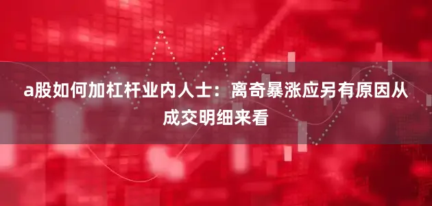a股如何加杠杆　　业内人士：离奇暴涨应另有原因　　从成交明细来看