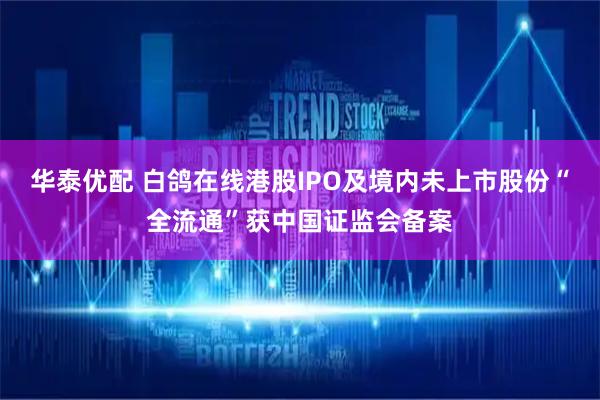 华泰优配 白鸽在线港股IPO及境内未上市股份“全流通”获中国证监会备案